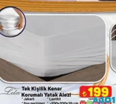 LİLA TEK KİŞİLİK KENAR KORUMALI YATAK ALEZİ 100X200X30 CM